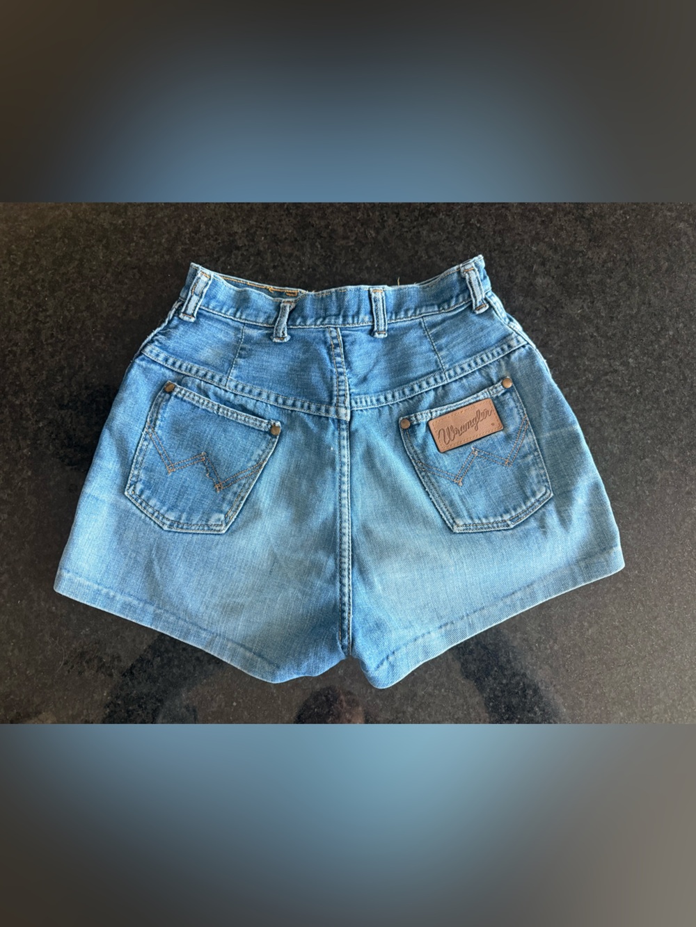 Wrangler High-Rise Denim Shorts in Light Blue